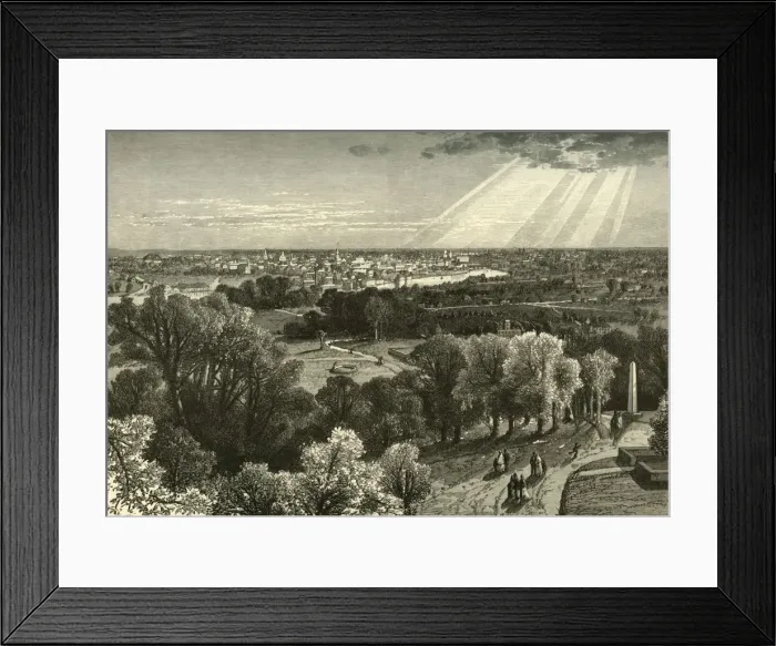 Framed Print : Rochester, from Mount Hope Cemetery, 1874. Creator: John Filmer Framed Print : Rochester, from Mount Hope Cemetery, 1874. Creator: John Filmer