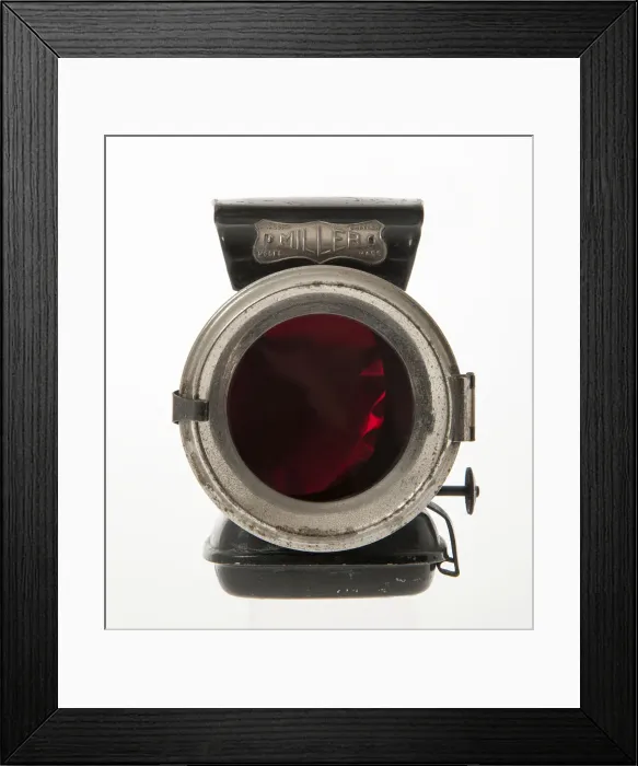 Framed Print : Miller oil rear lamp circa 1906. Creator: Unknown Framed Print : Miller oil rear lamp circa 1906. Creator: Unknown