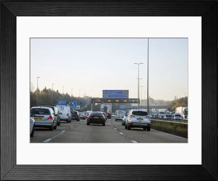 Framed Print : M27 motorway during morning rush-hour 2017. Creator: Unknown Framed Print : M27 motorway during morning rush-hour 2017. Creator: Unknown
