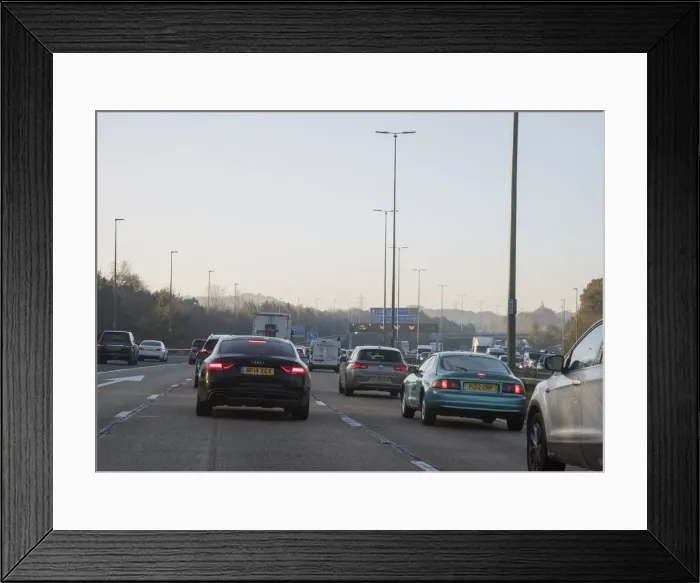 Framed Print : M27 motorway during morning rush-hour 2017. Creator: Unknown Framed Print : M27 motorway during morning rush-hour 2017. Creator: Unknown