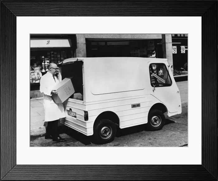Framed Print : 1970 Morrison Electricar delivery van. Creator: Unknown