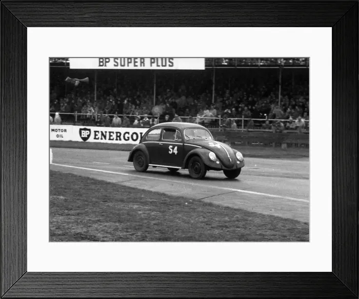 Framed Print : Volkswagen Beetle, M. J. Griffin, Goodwood Members Meeting 1958. Creator: Unknown Framed Print : Volkswagen Beetle, M. J. Griffin, Goodwood Members Meeting 1958. Creator: Unknown