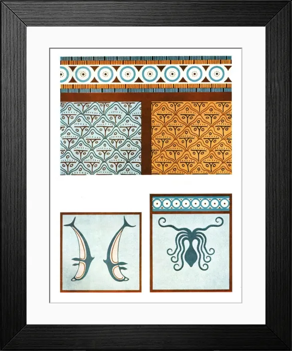 Framed Print : Floor paintings in the palace at Tiryns, Greece, (1928). Creator: Unknown Framed Print : Floor paintings in the palace at Tiryns, Greece, (1928). Creator: Unknown