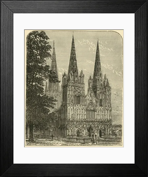 Framed Print : Lichfield Cathedral - The West Front, 1898. Creator: Unknown Framed Print : Lichfield Cathedral - The West Front, 1898. Creator: Unknown