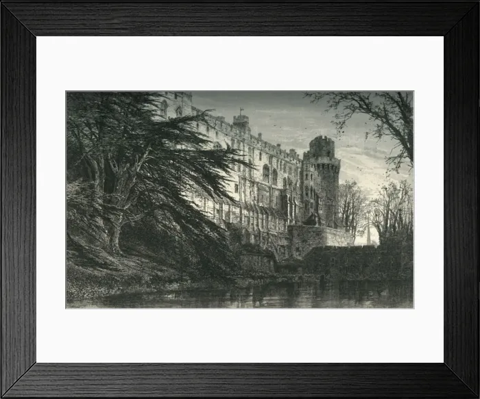 Framed Print : Warwick Castle, from the West, c1870 Framed Print : Warwick Castle, from the West, c1870