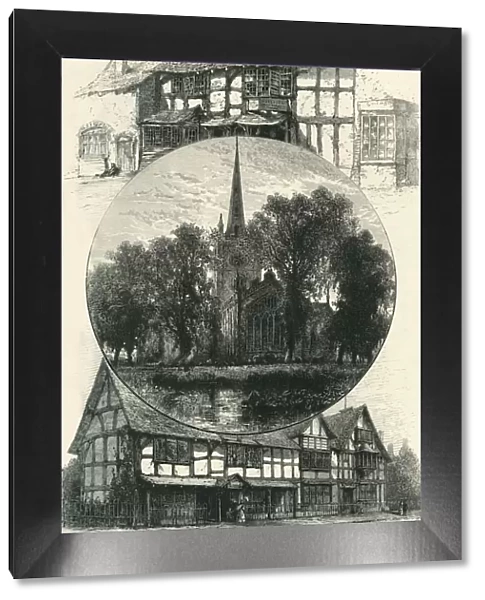Stratford Church, and Shakespeares House, As It Was and As It Is, c1870