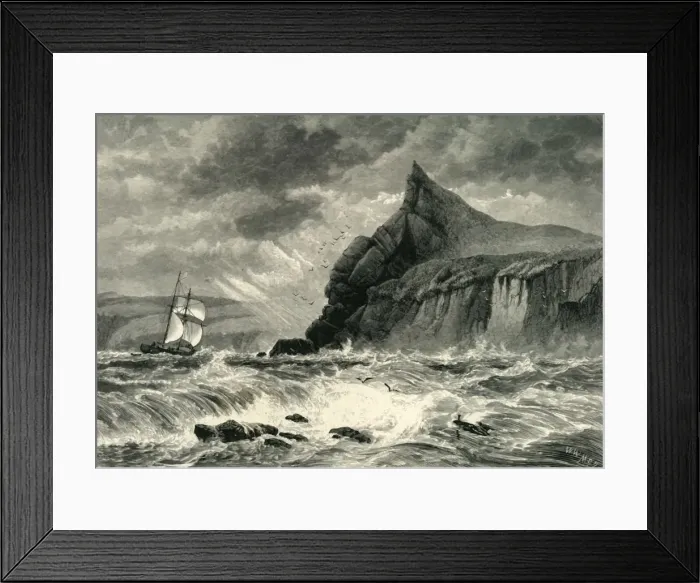 Framed Print : The Entrance to Fowey Harbour, c1870 Framed Print : The Entrance to Fowey Harbour, c1870