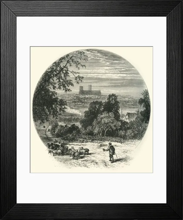 Framed Print : Lincoln, from Canwick Hill, c1870 Framed Print : Lincoln, from Canwick Hill, c1870