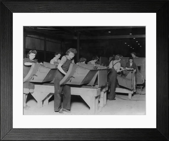 Framed Print : Ford factory women workers during 2nd World War. Creator: Unknown Framed Print : Ford factory women workers during 2nd World War. Creator: Unknown