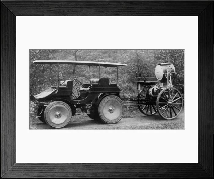 Framed Print : 1905 Arrol Johnston with search light trailer in Sudan. Creator: Unknown Framed Print : 1905 Arrol Johnston with search light trailer in Sudan. Creator: Unknown