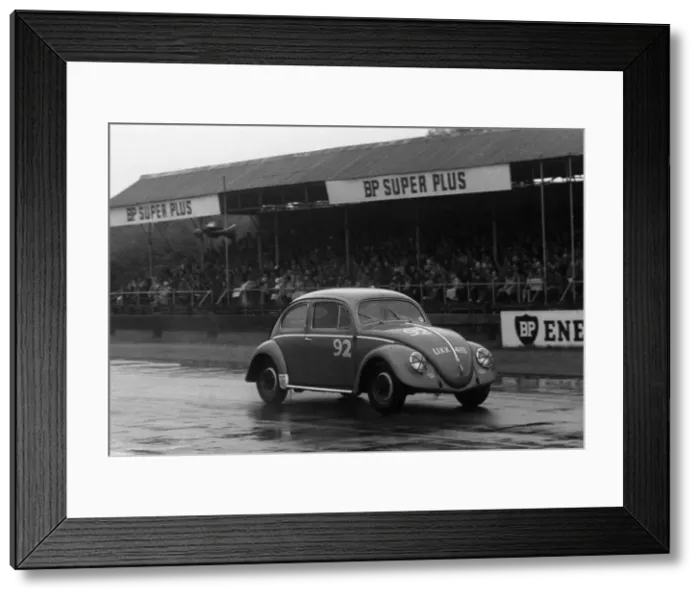 Framed Print : Volkswagen Beetle, R. Vaughan, Goodwood Members Meeting 1959. Creator: Unknown Framed Print : Volkswagen Beetle, R. Vaughan, Goodwood Members Meeting 1959. Creator: Unknown