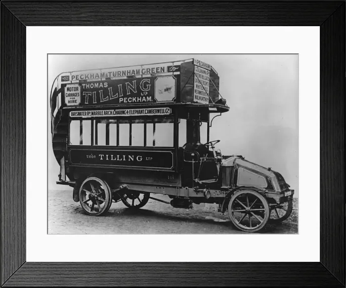 Framed Print : 1911 Tilling - Stevens TTA1 petrol electric omnibus. Creator: Unknown Framed Print : 1911 Tilling - Stevens TTA1 petrol electric omnibus. Creator: Unknown