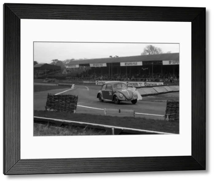 Framed Print : Volkswagen Beetle, R. Vaughan, Goodwood Members Meeting 1958. Creator: Unknown Framed Print : Volkswagen Beetle, R. Vaughan, Goodwood Members Meeting 1958. Creator: Unknown