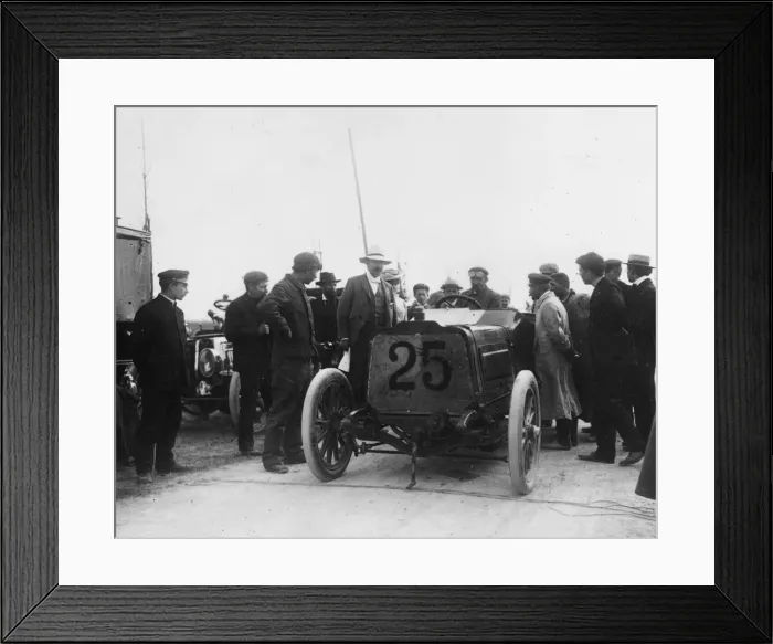 Framed Print : Darracq, Barras at 1904 Ostend Speed Trials. Creator: Unknown Framed Print : Darracq, Barras at 1904 Ostend Speed Trials. Creator: Unknown