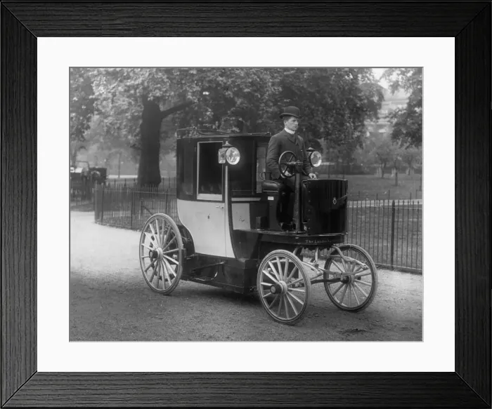 Framed Print : 1896 Bersey Electric cab. Creator: Unknown Framed Print : 1896 Bersey Electric cab. Creator: Unknown