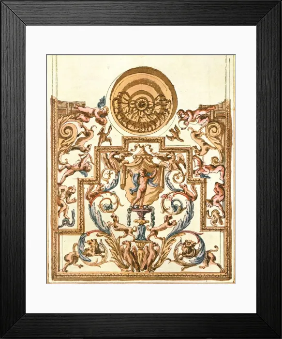 Framed Print : Sketch for decorative painting, France, (1928). Creator: Unknown Framed Print : Sketch for decorative painting, France, (1928). Creator: Unknown