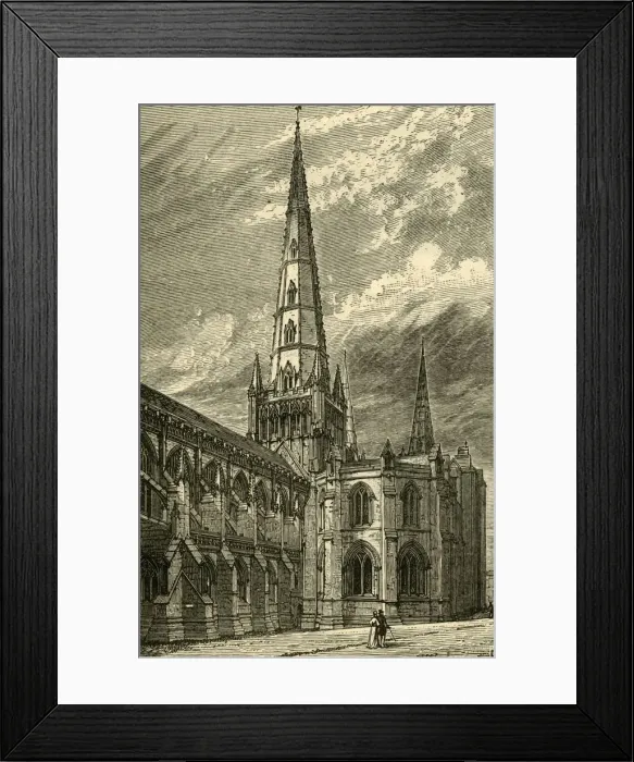 Framed Print : Lichfield Cathedral (Exterior), 1898. Creator: Unknown Framed Print : Lichfield Cathedral (Exterior), 1898. Creator: Unknown