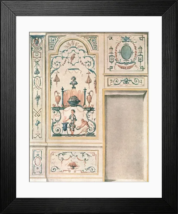 Framed Print : Design for a dining-room wall, France, (1928). Creator: Unknown Framed Print : Design for a dining-room wall, France, (1928). Creator: Unknown