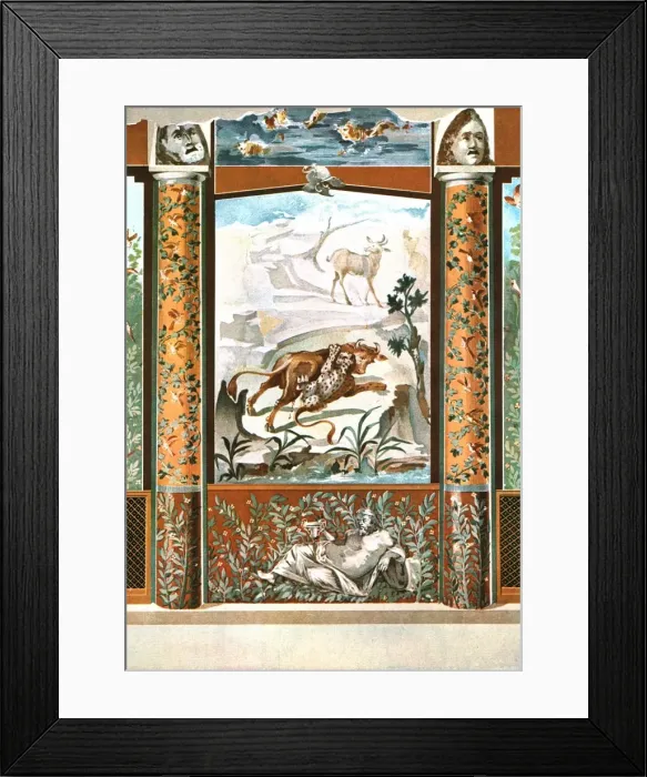 Framed Print : Wall decoration, Pompeii, Italy, (1928). Creator: Unknown