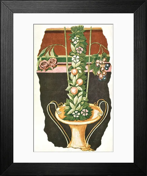 Framed Print : Mural painting in a Roman villa, Commugny, Switzerland, (1928). Creator: Unknown Framed Print : Mural painting in a Roman villa, Commugny, Switzerland, (1928). Creator: Unknown