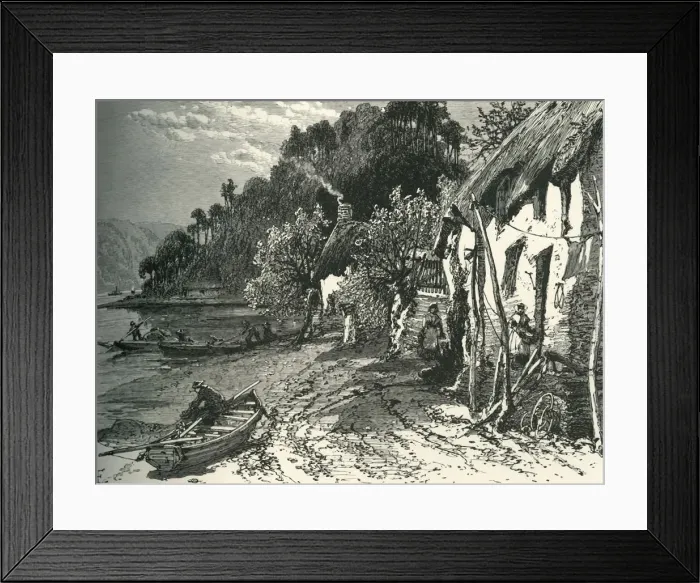 Framed Print : Dittisham, on the Dart, c1870 Framed Print : Dittisham, on the Dart, c1870