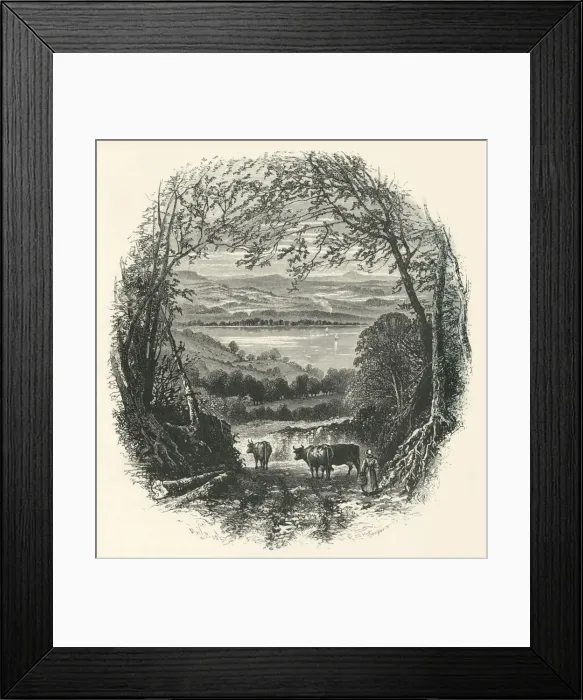 Framed Print : Windermere, from above Ambleside, c1870 Framed Print : Windermere, from above Ambleside, c1870