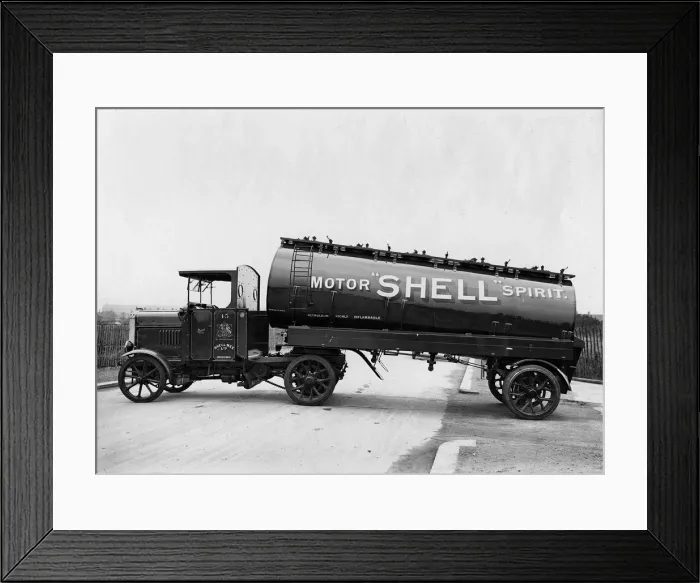 Framed Print : 1926 Scammell petrol tanker for Shell. Creator: Unknown Framed Print : 1926 Scammell petrol tanker for Shell. Creator: Unknown