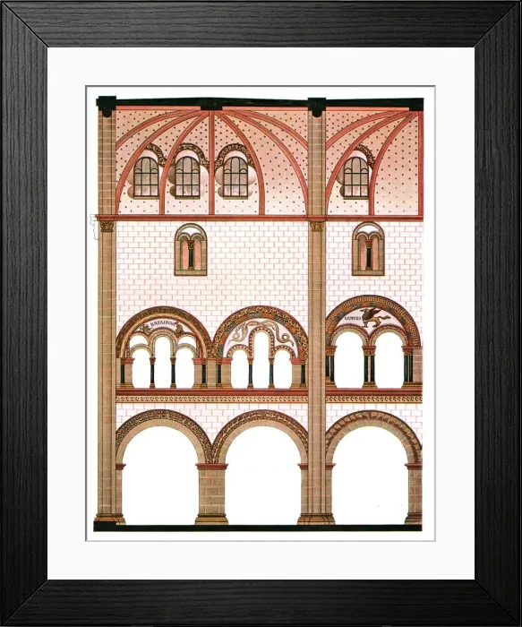 Framed Print : Mural painting in the nave of St Severus Church at Boppard, Germany, (1928). Creator: Unknown Framed Print : Mural painting in the nave of St Severus Church at Boppard, Germany, (1928). Creator: Unknown