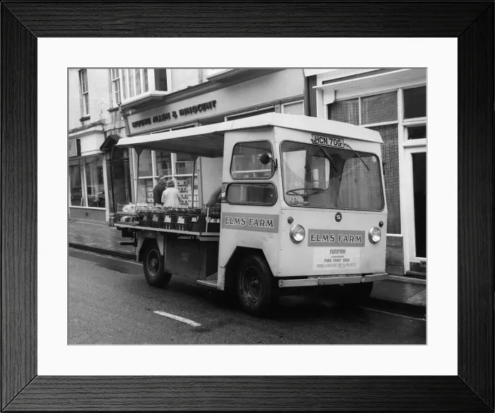 Framed Print : 1969 Smiths electric delivery van. Creator: Unknown Framed Print : 1969 Smiths electric delivery van. Creator: Unknown