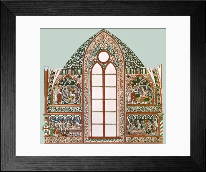 Framed Print : Mural painting in Wienhausen Abbey, Lower Saxony, Germany, (1928). Creator: Unknown Framed Print : Mural painting in Wienhausen Abbey, Lower Saxony, Germany, (1928). Creator: Unknown