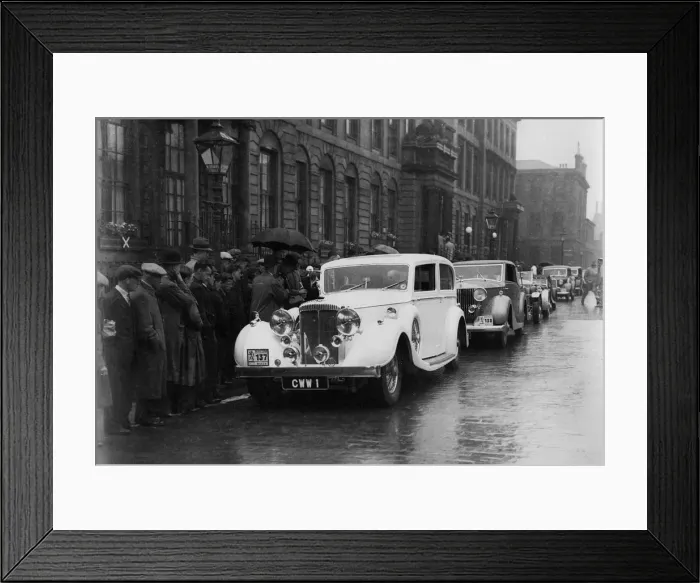 Framed Print : Daimler 32hp with Rippon body on the 1938 Scottish Rally. Creator: Unknown Framed Print : Daimler 32hp with Rippon body on the 1938 Scottish Rally. Creator: Unknown