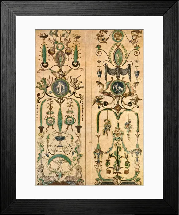 Framed Print : Design for a mural painting, France, (1928). Creator: Unknown Framed Print : Design for a mural painting, France, (1928). Creator: Unknown