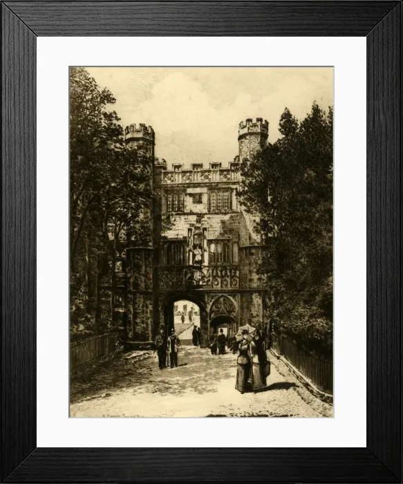 Framed Print : Gateway of Trinity College, Cambridge, 1898. Creator: Unknown