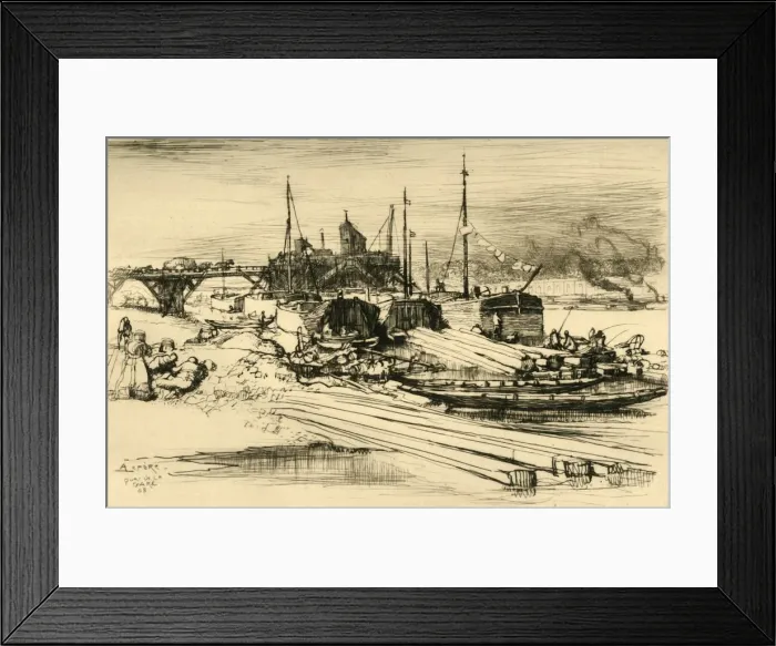 Framed Print : Quai De La Gare: Decharge Publique, 1908. Creator: Auguste Lepere Framed Print : Quai De La Gare: Decharge Publique, 1908. Creator: Auguste Lepere