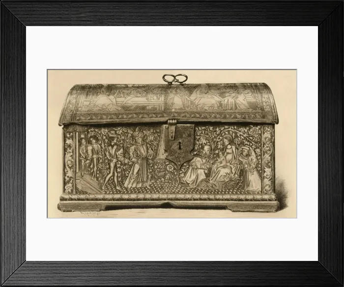 Framed Print : Leather coffer with incised decoration, 15th century, (1903). Creator: Unknown Framed Print : Leather coffer with incised decoration, 15th century, (1903). Creator: Unknown