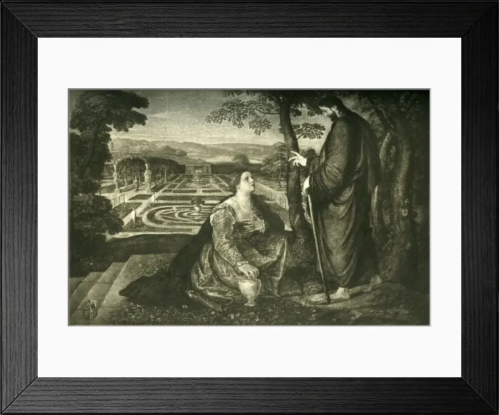 Framed Print : Noli me tangere, 1548-1560, (1908). Creator: Dujardin Framed Print : Noli me tangere, 1548-1560, (1908). Creator: Dujardin