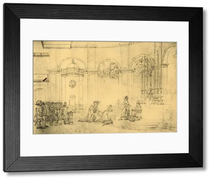 Framed Print : Sketch for The Coronation of Napoleon, c1807, (1921). Creator: Jacques-Louis David Framed Print : Sketch for The Coronation of Napoleon, c1807, (1921). Creator: Jacques-Louis David