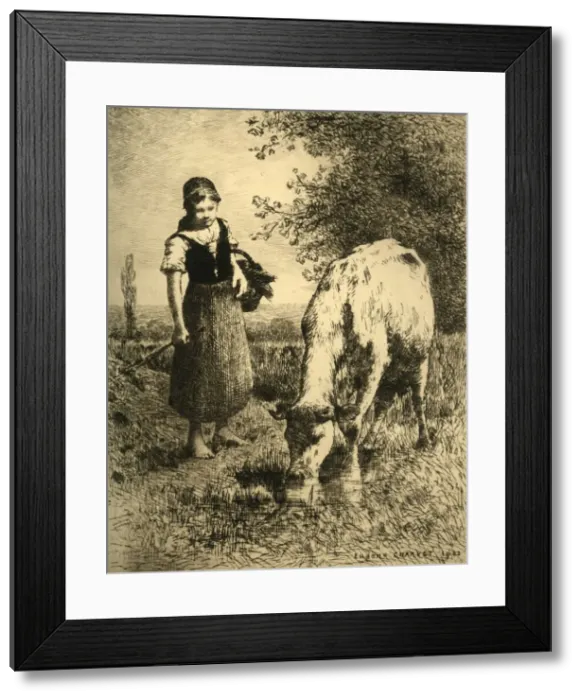 Framed Print : Aux Champs, 1903. Creator: Unknown Framed Print : Aux Champs, 1903. Creator: Unknown
