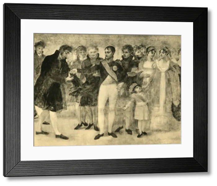 Framed Print : Napoleon decorating David at the Salon du Louvre, Paris, 1808, (1921). Creator: Unknown Framed Print : Napoleon decorating David at the Salon du Louvre, Paris, 1808, (1921). Creator: Unknown