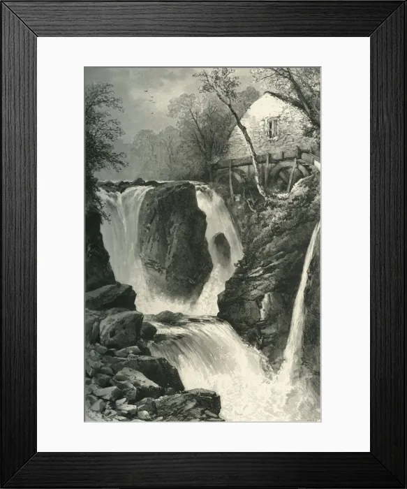 Framed Print : Pandy Mill and Fall, near Bettws-Y-Coed, North Wales, c1870 Framed Print : Pandy Mill and Fall, near Bettws-Y-Coed, North Wales, c1870