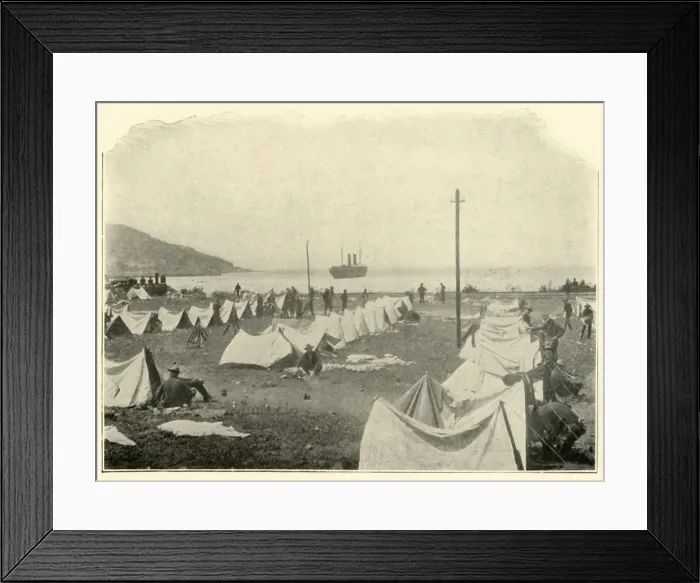 Framed Print : St. Paul in Bay, firing over Top of Hill... June 24th, Spanish-American War Framed Print : St. Paul in Bay, firing over Top of Hill... June 24th, Spanish-American War