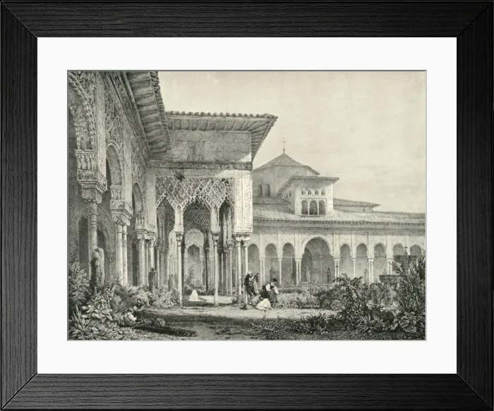Framed Print : Court of Lions, 19th century, (1907). Creator: Unknown Framed Print : Court of Lions, 19th century, (1907). Creator: Unknown