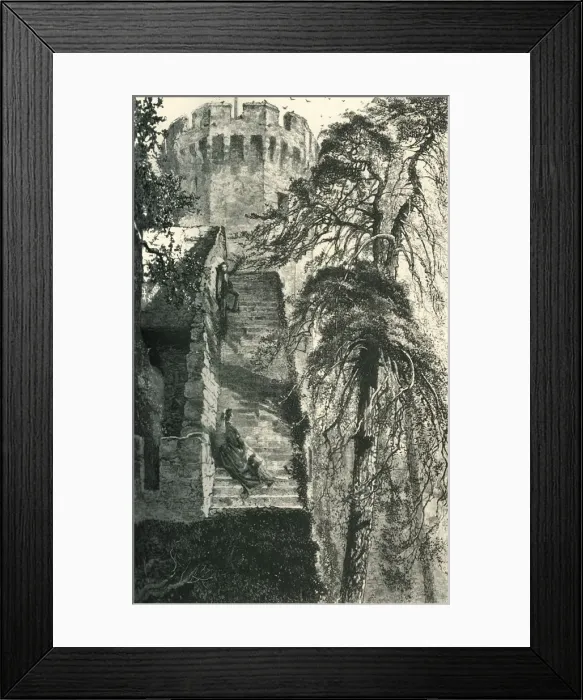 Framed Print : Guys Tower and the Walls of Warwick Castle, c1870 Framed Print : Guys Tower and the Walls of Warwick Castle, c1870