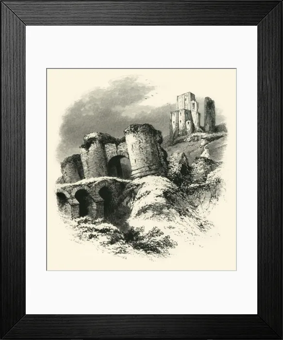 Framed Print : Corfe Castle, c1870 Framed Print : Corfe Castle, c1870