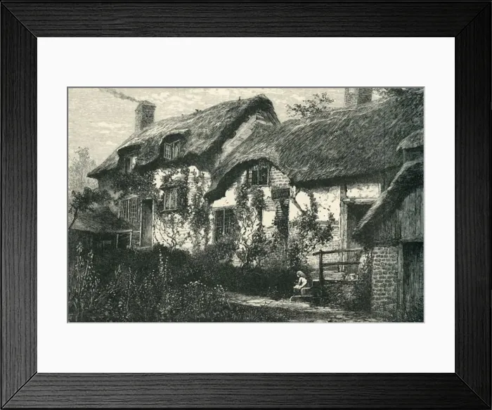 Framed Print : Anne Hathaways Cottage, c1870 Framed Print : Anne Hathaways Cottage, c1870