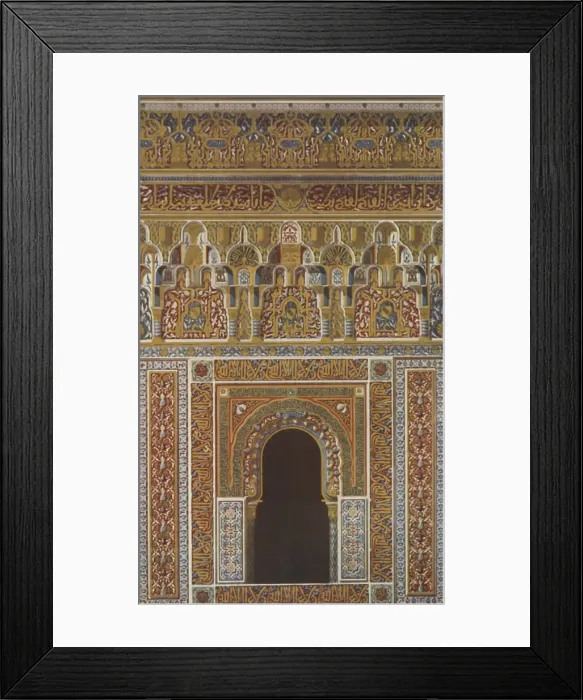 Framed Print : Cornice and window in the centre of the Facade of the Mosque, 1907. Creator: Unknown