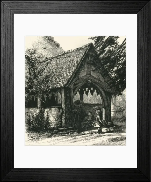 Framed Print : Porch of Stoke Pogis, c1870 Framed Print : Porch of Stoke Pogis, c1870