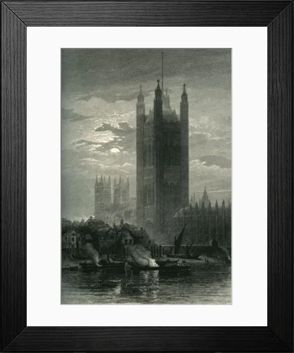Framed Print : The Victoria Tower, from Lambeth, c1870 Framed Print : The Victoria Tower, from Lambeth, c1870