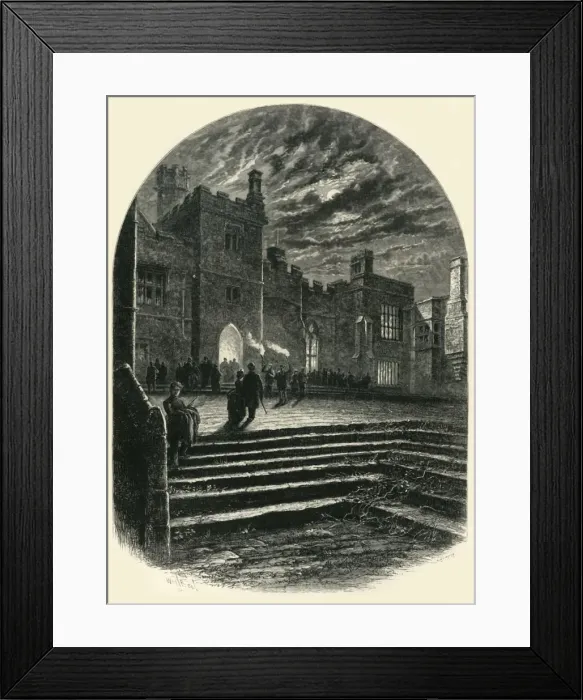 Framed Print : The Courtyard, Haddon Hall, c1870 Framed Print : The Courtyard, Haddon Hall, c1870