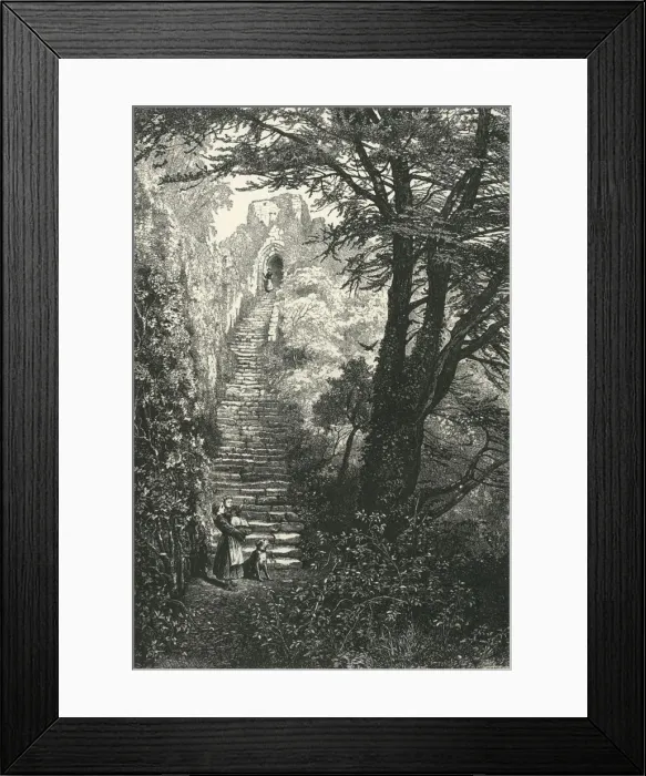 Framed Print : Staircase to Carisbrook Keep, c1870 Framed Print : Staircase to Carisbrook Keep, c1870